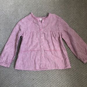 Zara 3/4 T Girls Gingham Blouse
